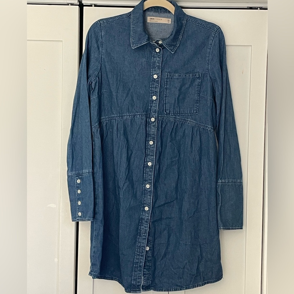 ASOS Denim Shirt Dress, babydoll style,buttons, Medium Blue, UK10/US6